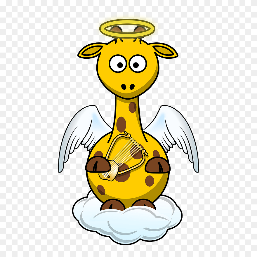 Giraffe Angel Clipart - Giraffe Animals Picture Cartoon - Png Download