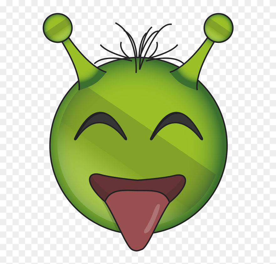 Alien Face Emoji Png Clipart - Moon Alien Emoji Transparent Png