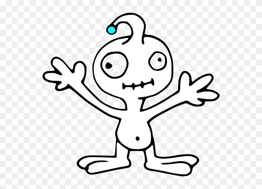 Graphic Freeuse Outline Clip Art At Clker Com Vector - Alien Outline Clipart - Png Download