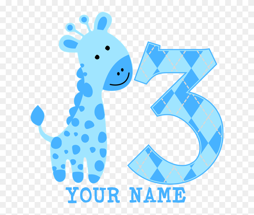 Clipart Swimming Giraffe - Blue Baby Giraffe Clipart - Png Download