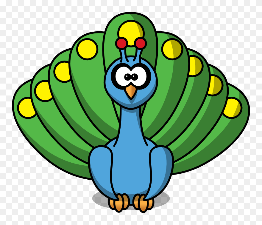 Cartoon Giraffe Clipart Free - Cartoon Peacock Transparent - Png Download