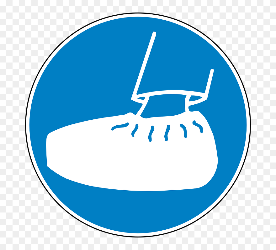 Transparent City Clip Art - Wear Shoe Cover Sign - Png Download