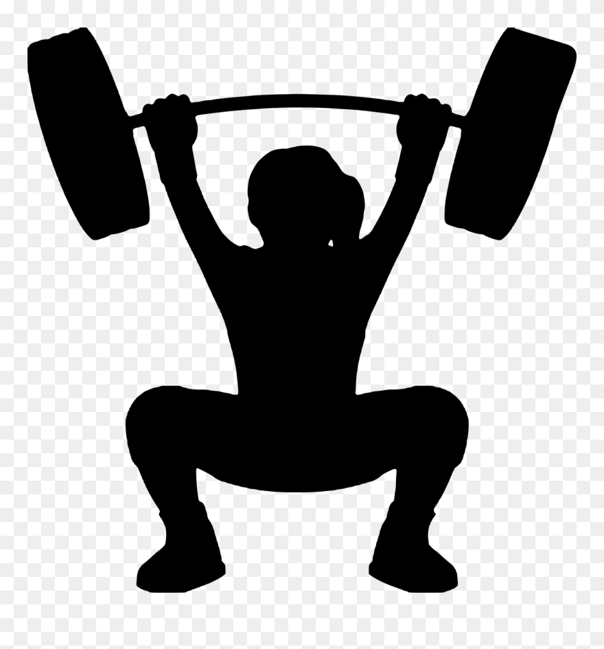 Dumbbells Clipart Silhouette - Female Weightlifter Clipart - Png Download