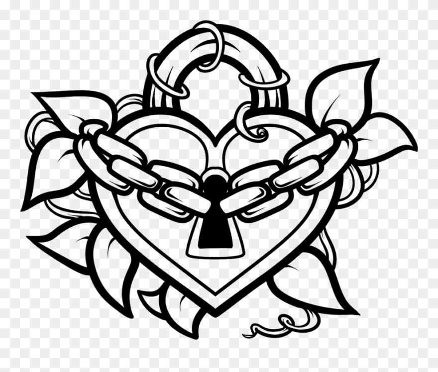 Key To My Heart Drawings Png - Easy Cool Coloring Pages Clipart