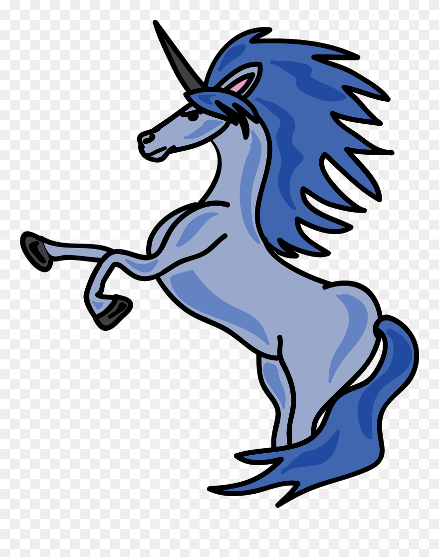 Blue Unicorn Clipart - Clip Art Blue Unicorn - Png Download