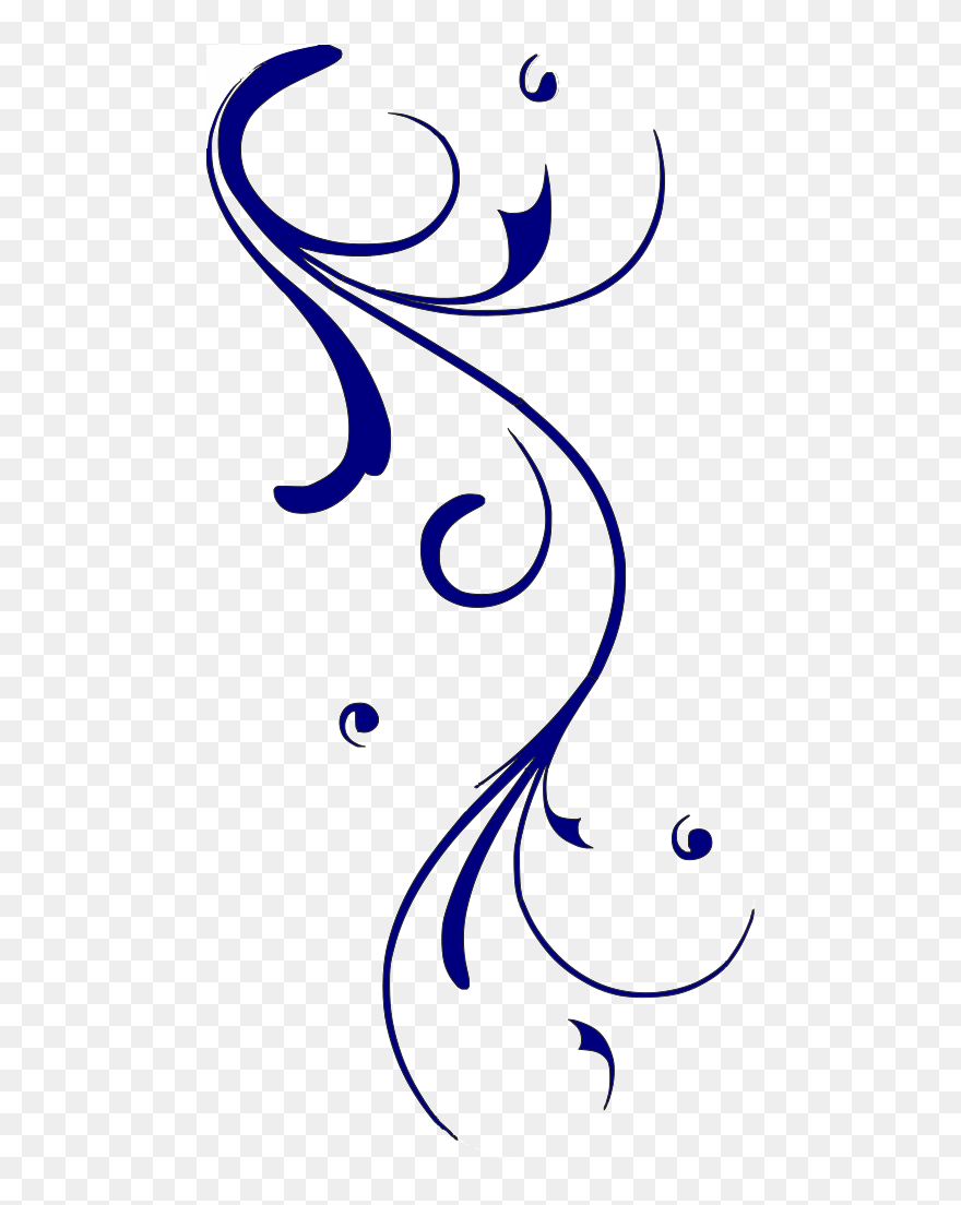 Blue Swirl Svg Clip Arts - Vertical Swirly Line - Png Download