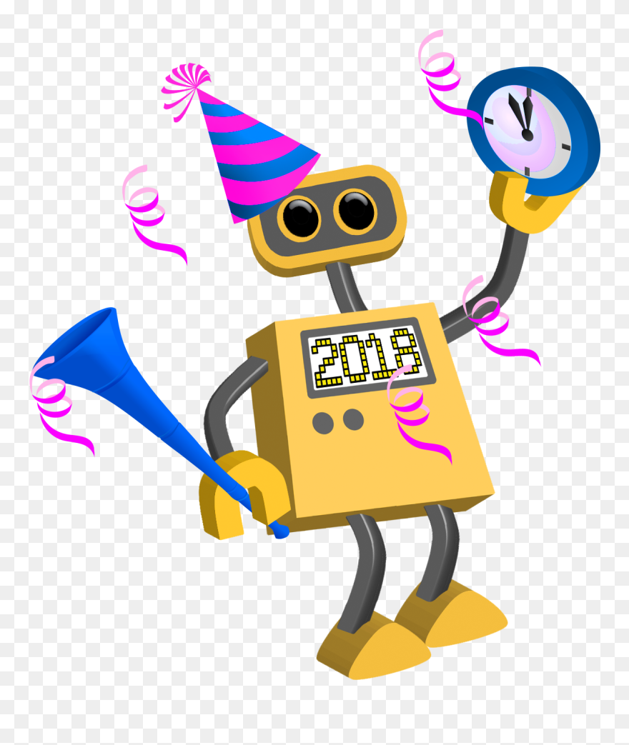 Happy New Year Cat Clipart Clip Art Free 2018 Cartoon - Happy New Year 2020 Technology - Png Download