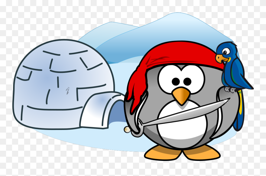 Penguin Pirate With Igloo Svg Clip Arts - Animated Clip Art - Png Download