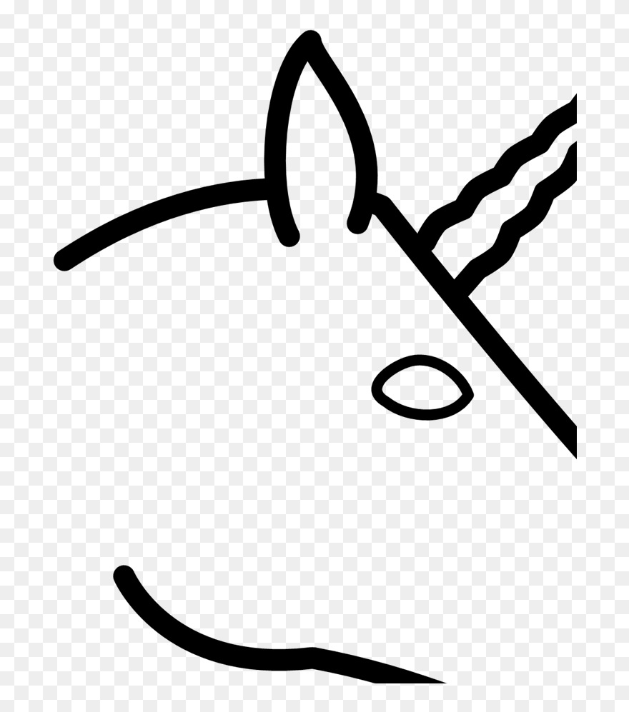 Easy Unicorn Head Drawing Clipart