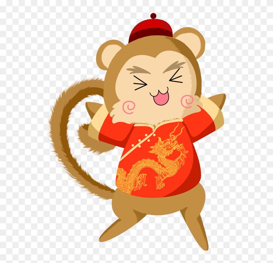 Cat Teddy Bear Clip - Monkey Chinese Png Transparent Png