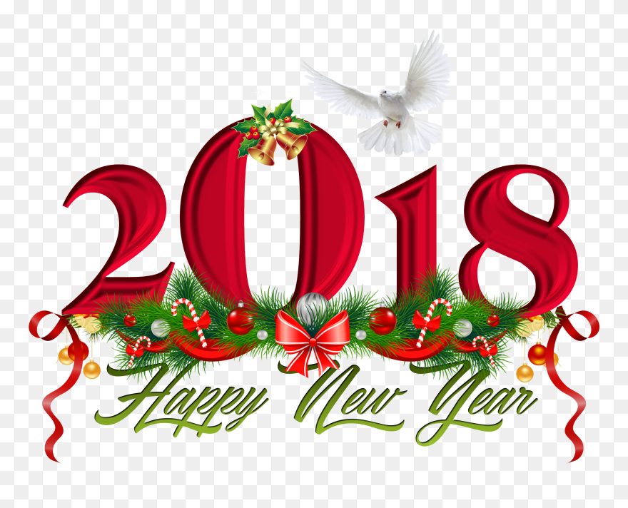 2018 Red Transparent Png Clip Art Logo Free Downlaods - Red 2019 Happy New Year Png