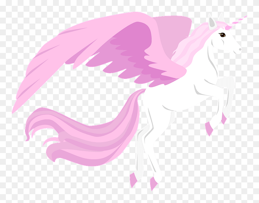 Winged Unicorn Clipart - Mane - Png Download