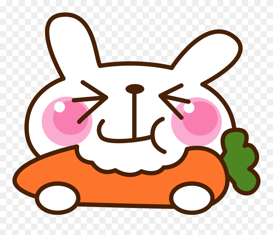 Rabbit Eating Carrot Clipart - Clip Art - Png Download