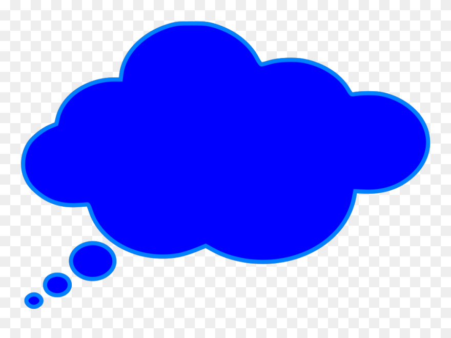 Wide Thought Bubble Blue Svg Clip Arts - Blue Thought Bubbles Transparent - Png Download