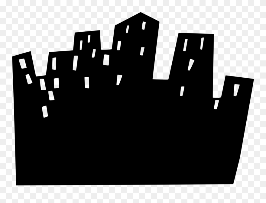 Black Building Cliparts - Skyscraper Cartoon Building Clipart - Png Download