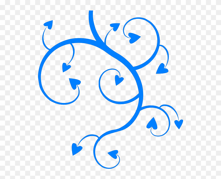 Blue Hearts Swirls Leaves Svg Clip Arts - Love Couple Clipart Png Transparent Png