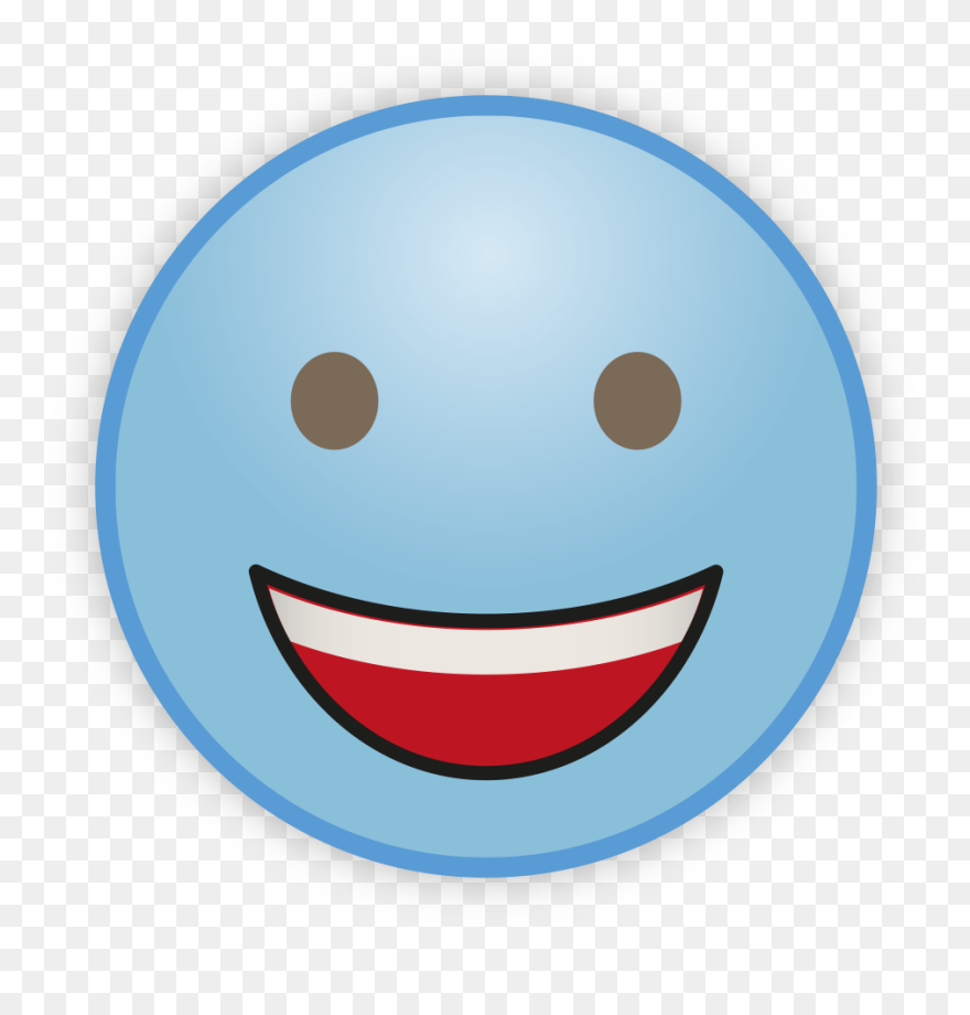 Cute Sky Blue Emoji Png Clipart - Whatsapp Emoji Transparent Png