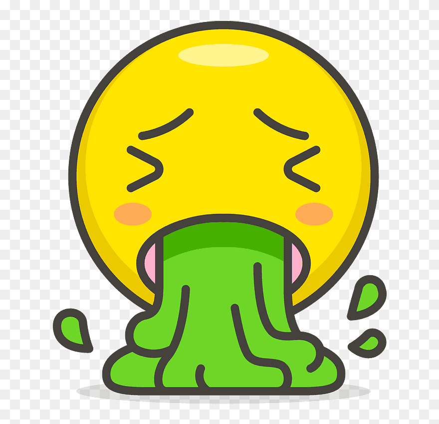 Face Vomiting Emoji Clipart - Vomiting Emoji - Png Download