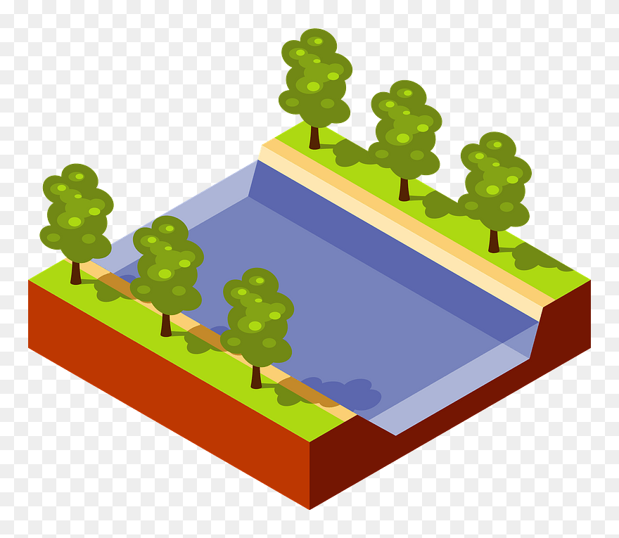 Trees River Clipart - Png Download