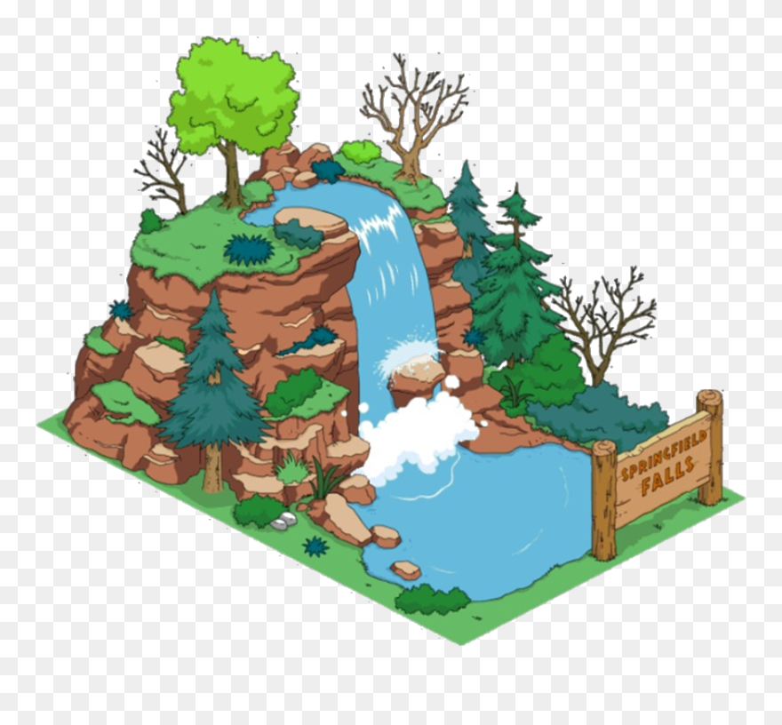 Transparent Waterfalls Png - Cartoon Water Falls Png Clipart