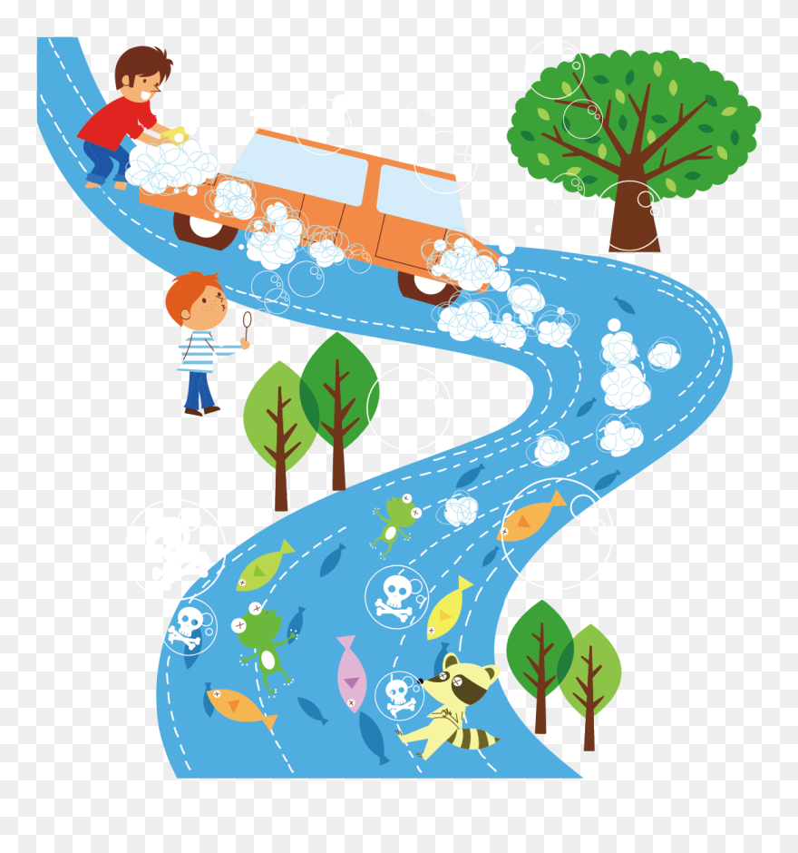 Clip Art The Way Children Transprent Png - Transparent Water Pollution Clipart