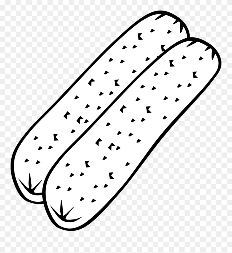 Clipart Black And White Hotdog - Png Download