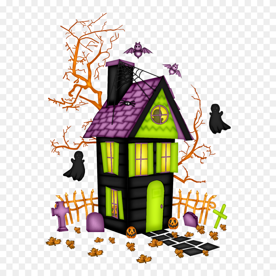 Transparent Halloween House Png - Halloween Haunted House Clipart