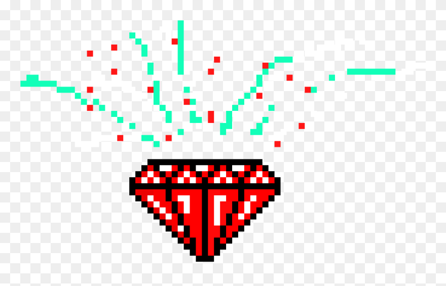 Red Sparkling Diamond - Sandbox Colouring Clipart