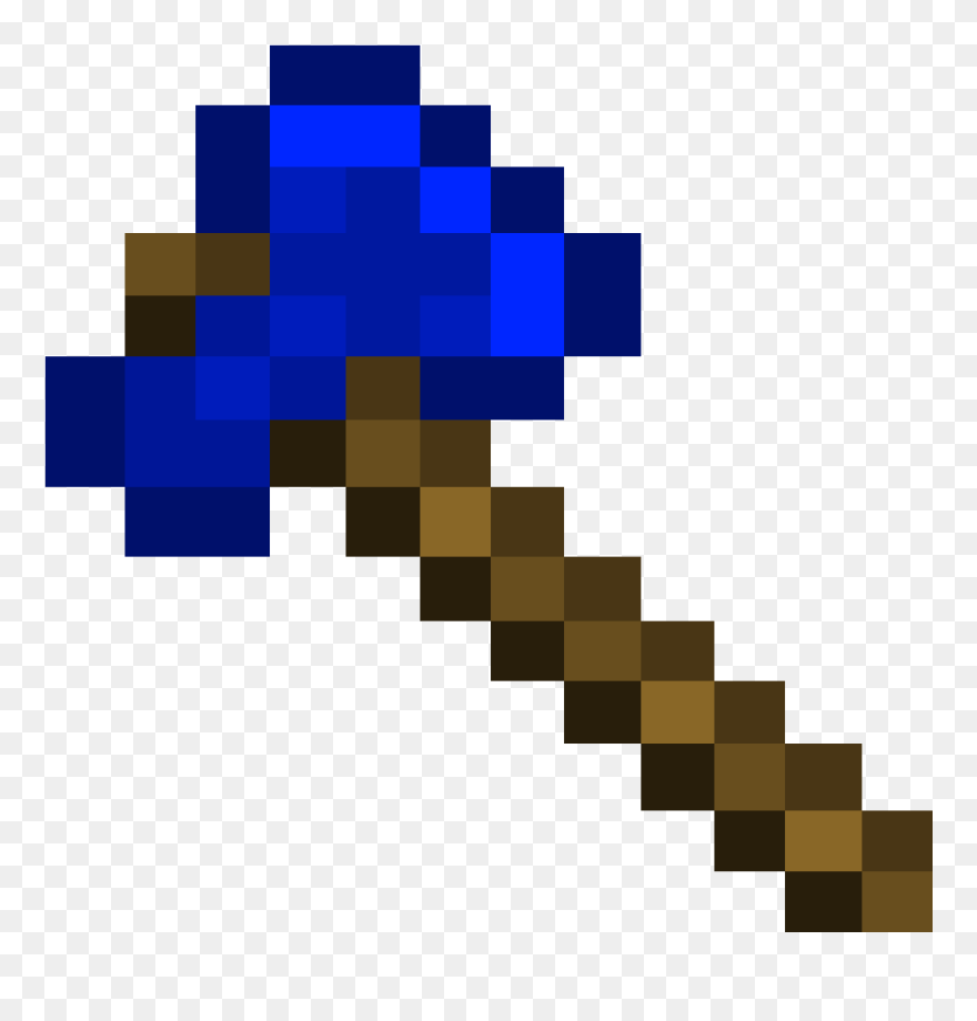 Minecraft Gold Clipart - Transparent Minecraft Diamond Pickaxe - Png Download
