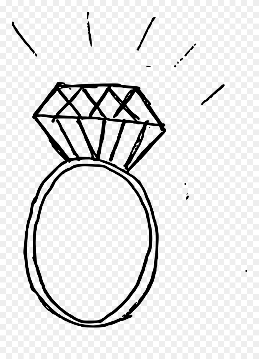 Diamond Bling Clipart Icon Png - Ring Drawing Png Transparent Png