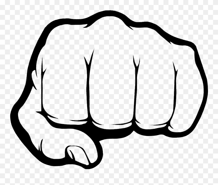 Fist Bump Raised Fist Clip Art - Fist Bump Black And White - Png Download