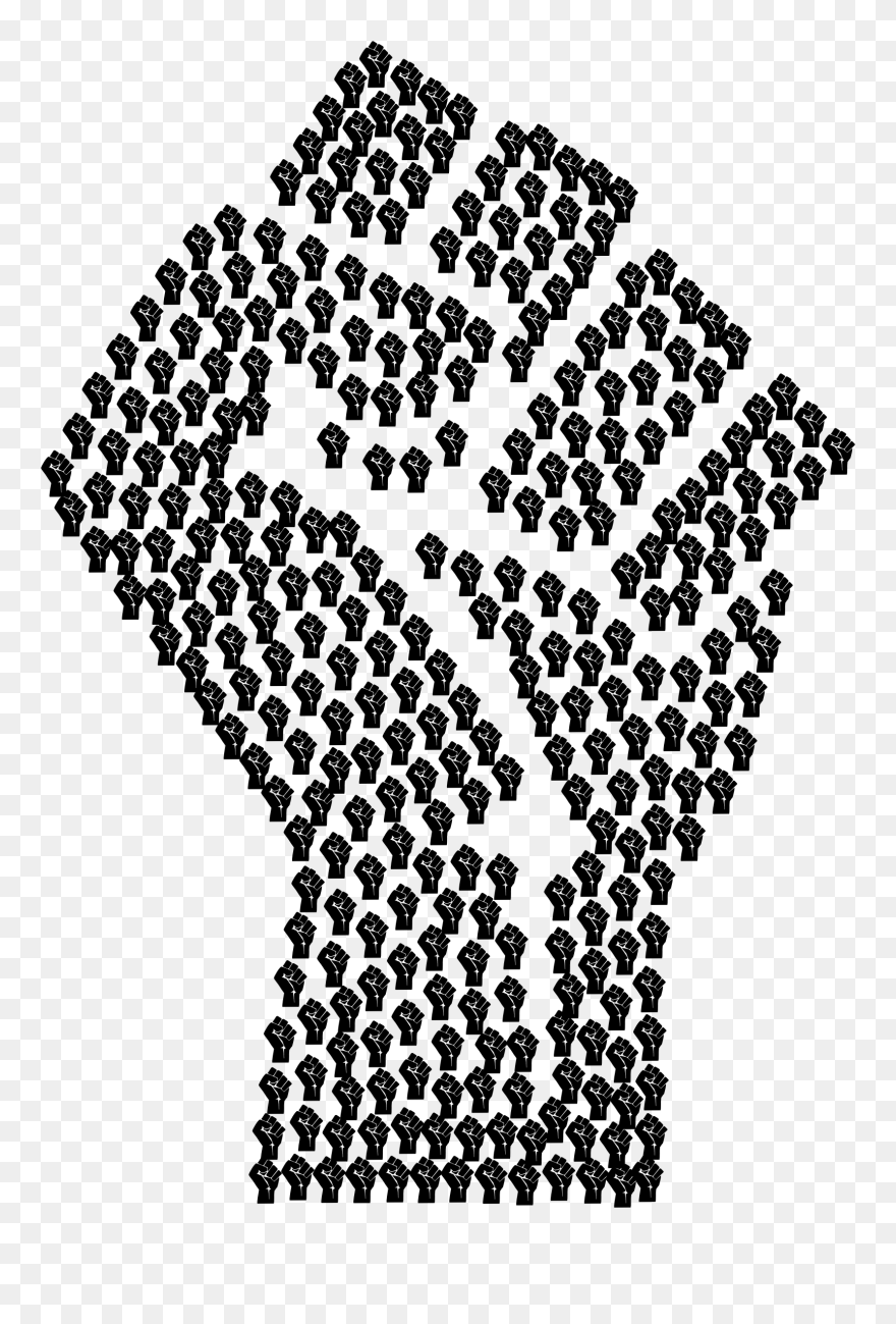 Raised Fist Fractal Clip Art - Black Power Logo Png Transparent Png