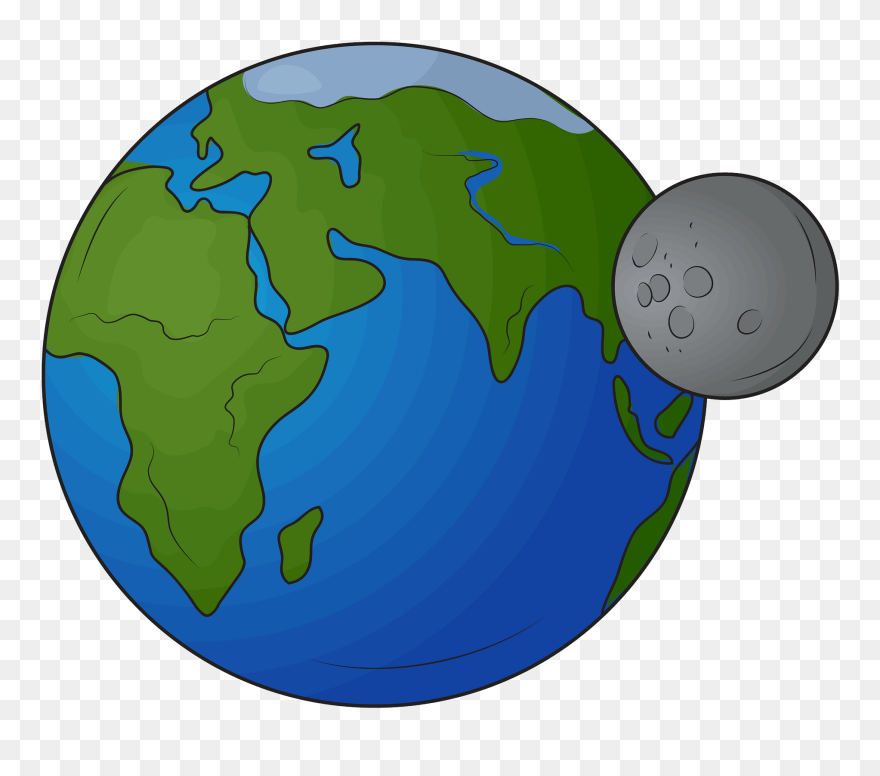 Earth And Moon Clipart - Moon And Earth Clip Art - Png Download