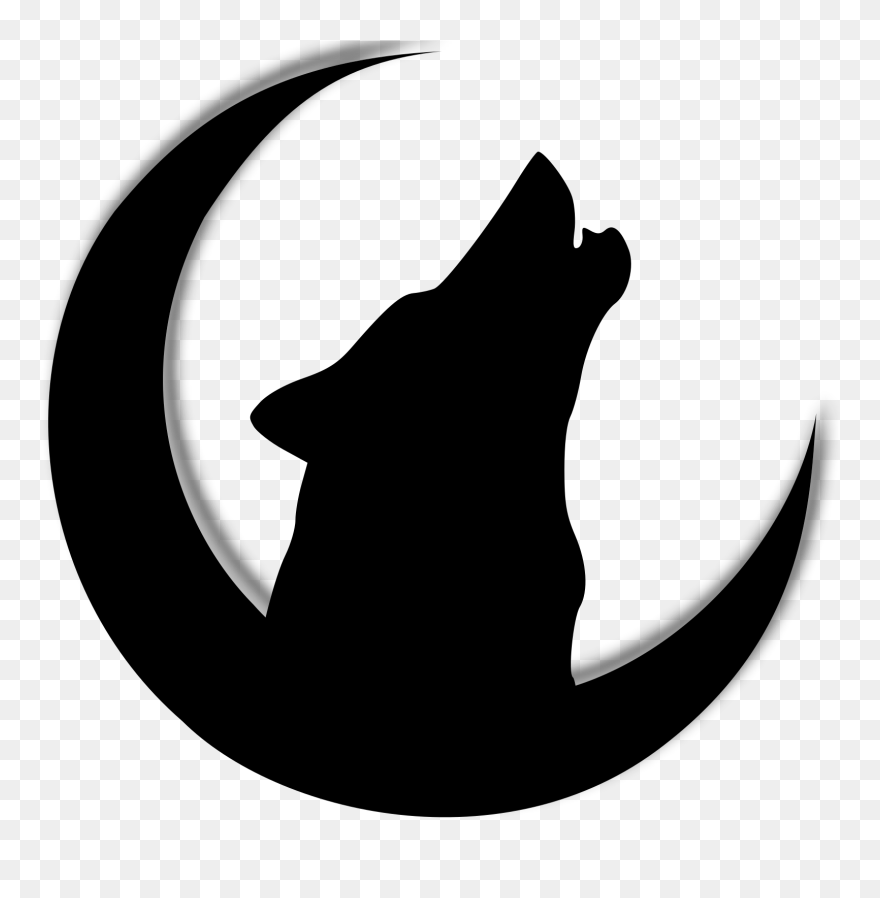 Wolf Howling Moon Silhouette Clipart