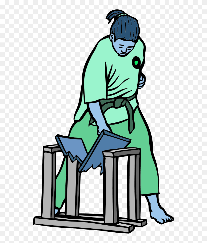 Karate Girl Breaks Board - Break Clipart - Png Download