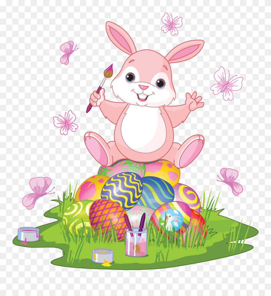 Easter Pink Free - Free Easter Bunny Clipart - Png Download