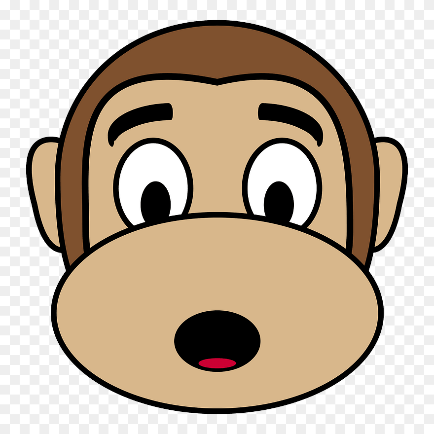 Surprised Monkey Emoji Clipart - Monkey Emoji - Png Download