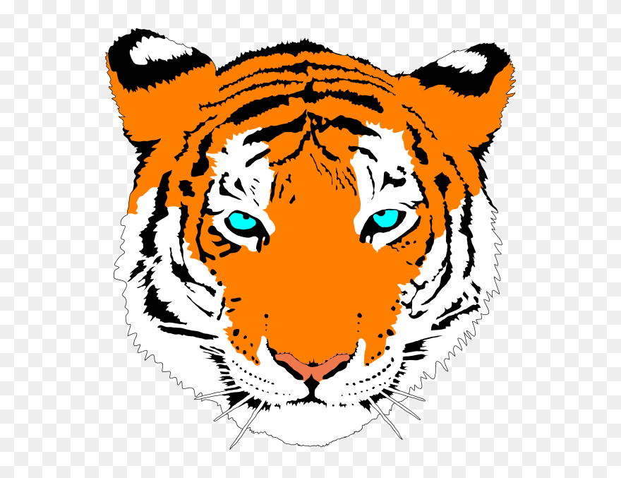 Bengal Tiger Clip Art At Clker - Tiger Head Transparent - Png Download