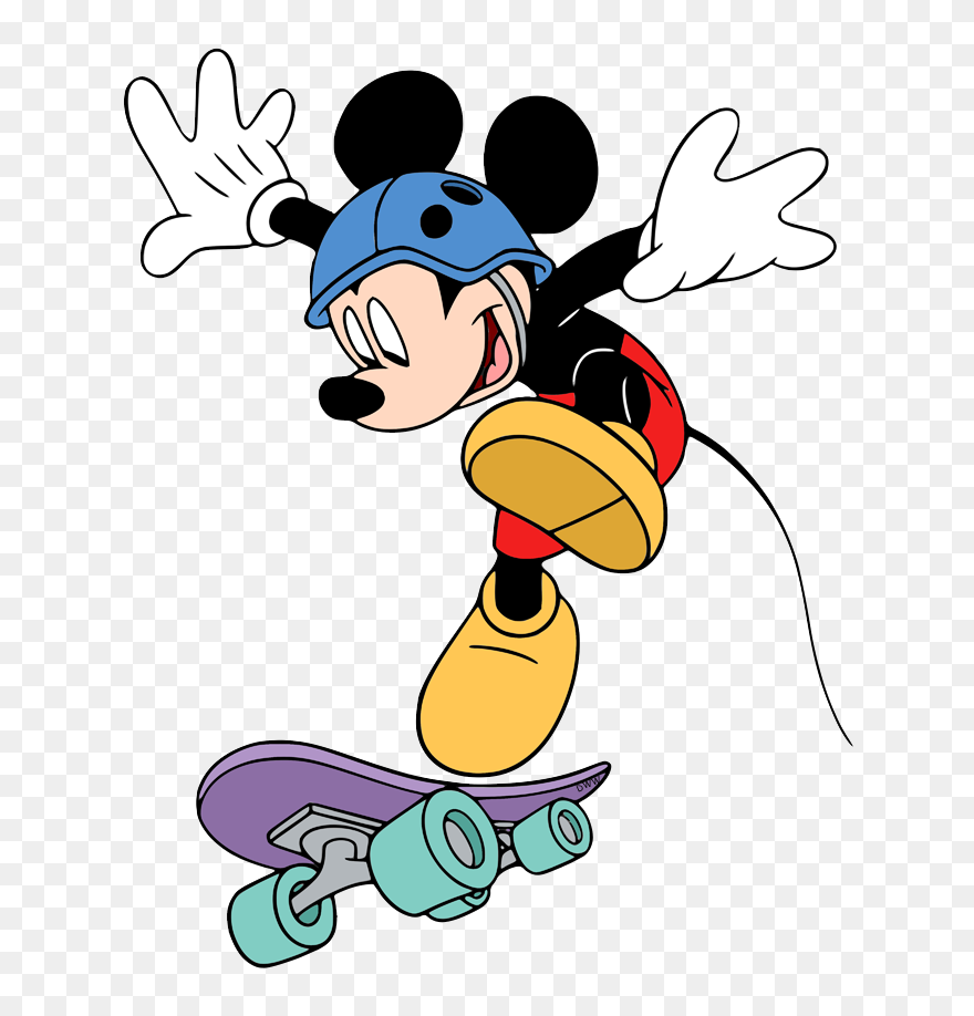 Mickey Mouse Skateboard Clipart