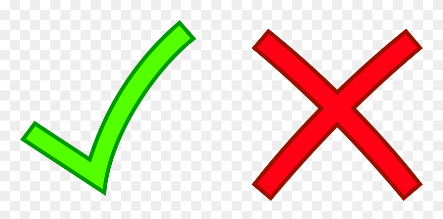 X Out Clipart - Check Mark And X - Png Download