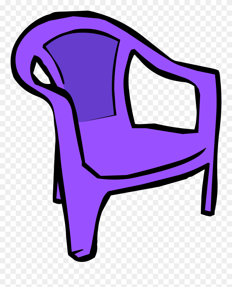 Lounge Clipart Non Living - Plastic Chair Clipart - Png Download