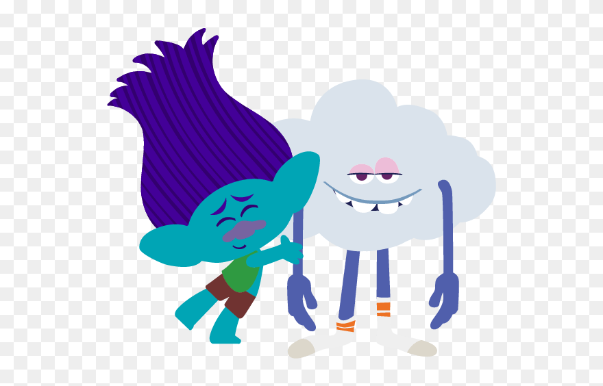 Dreamworks Animation Trolls Clip Art - Trolls Hug - Png Download