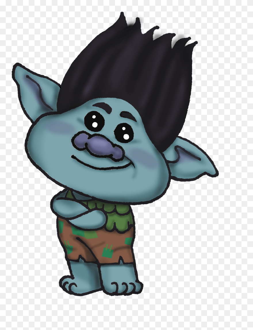 Drawing Trolls Clip Art - Green Trolls Cartoon Easy - Png Download