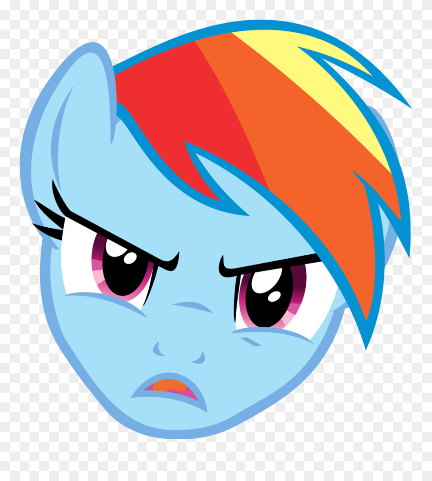 Angry Cartoon Faces Clip Art - Mlp Rainbow Dash Mad - Png Download