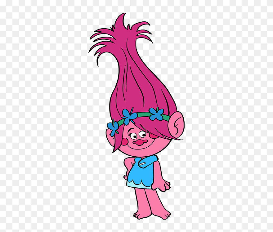How To Draw Poppy From Trolls - Poppy From Trolls Drawing Clipart