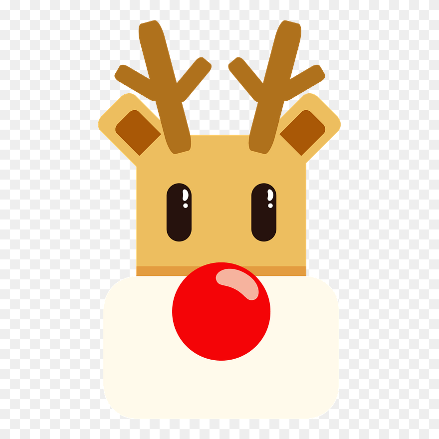 Reindeer Face Clipart - Christmas Day - Png Download