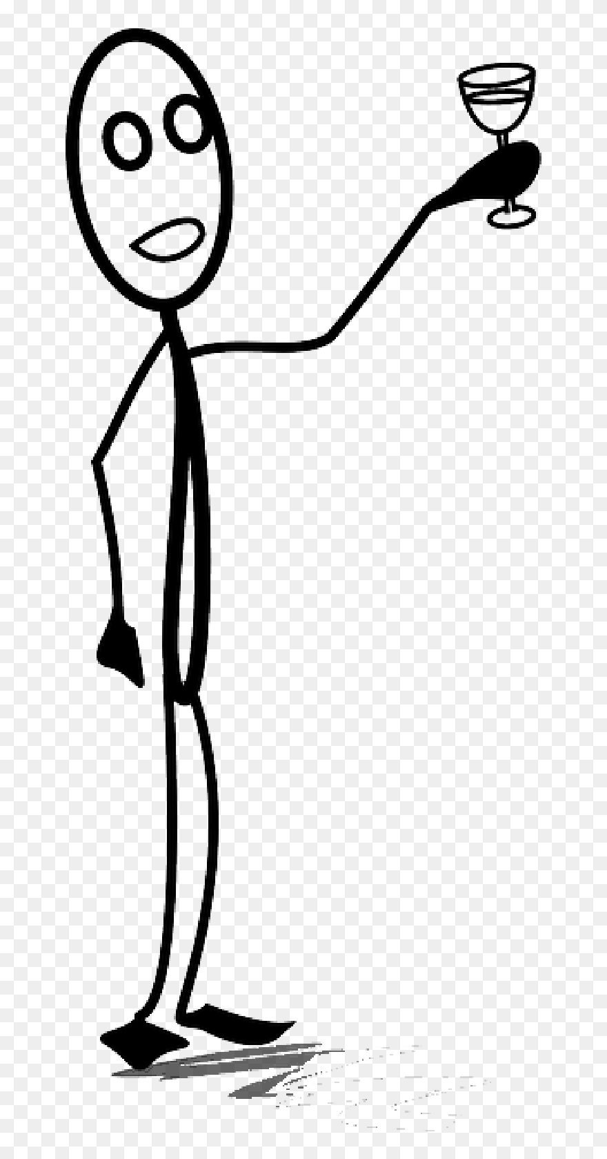 Stick Figure With Drink , Png Download - Sad Stick Figure Png Clipart