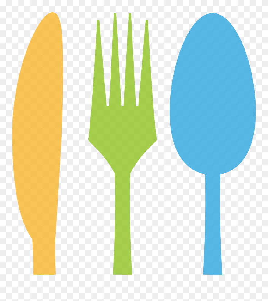 Knife Spoon Tableware Color - Cartoon Fork And Knife Clipart - Png Download