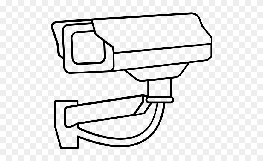 Security Camera Rubber Stamp Stampmore - Clip Art Surveillance Camera Drawing - Png Download