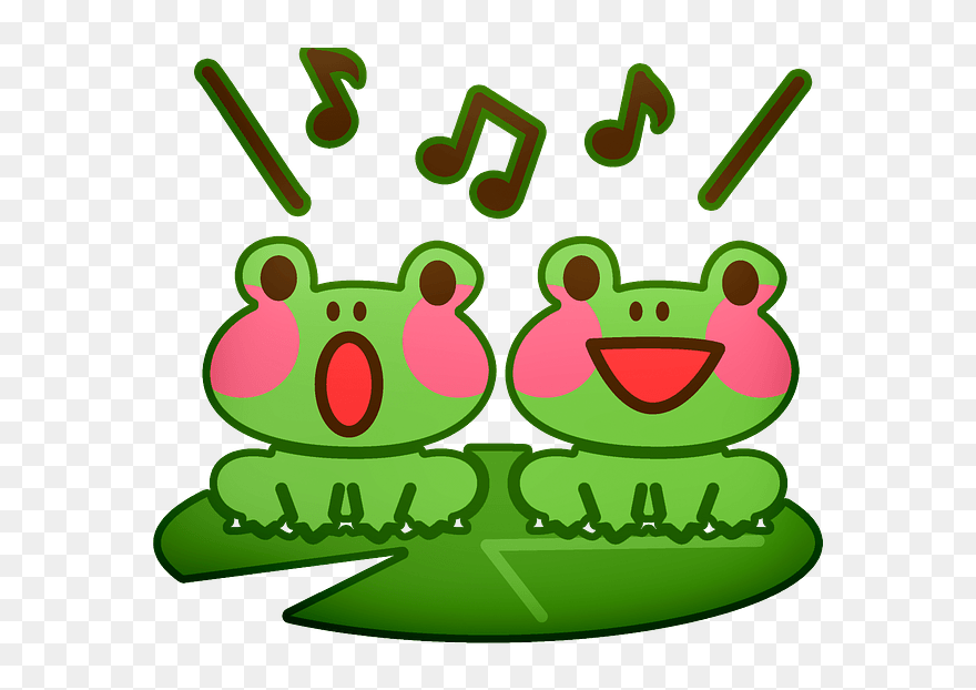 Singing Frogs Clipart - Frogs - Png Download